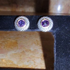 David Yurman Amethyst Cookie Earrings
